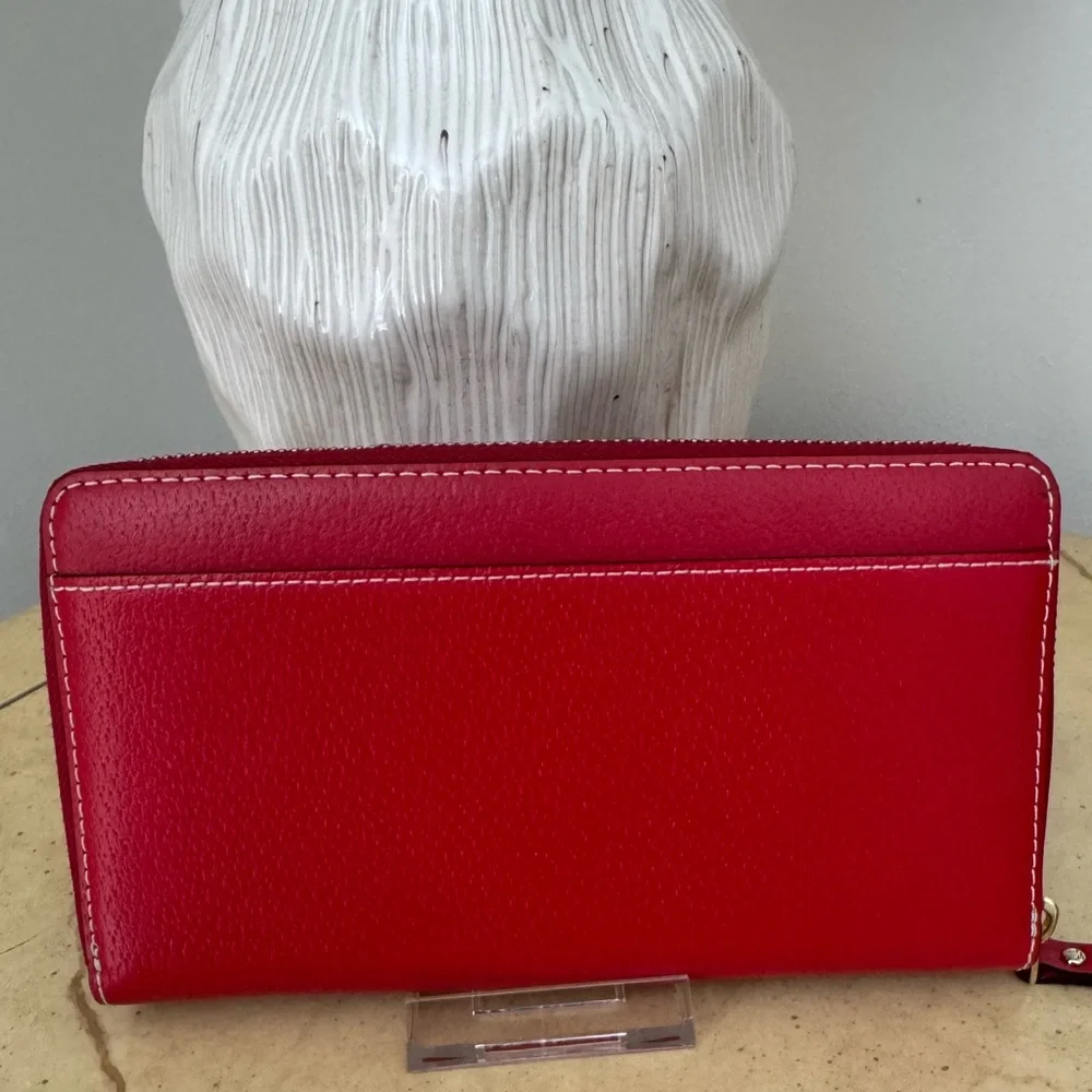 Kate Spade Neda Wellesley Red Leather Zip Around Wallet EUC - Picture 2 of 12